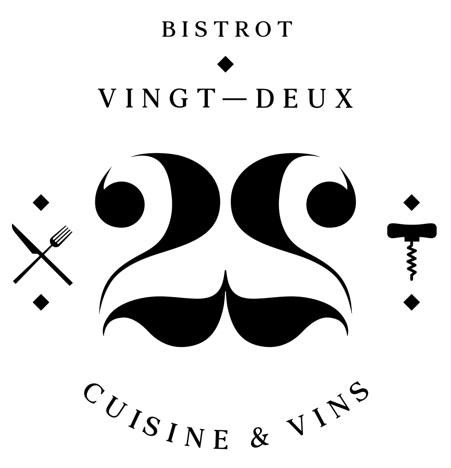 Planches apéro Tours - Bistrot 22 - Logo Noir